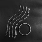 Waterproof Gold Chain Bracelet For Women Non Tarnish,14K Gold Plated Link Dainty Bracelets Stake Layered Bracelet Set Hypoallergen Gold Jewelry - color: Style-3