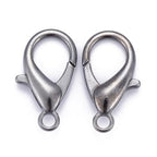 HDSupplies 50 Pieces - Lobster Clasps - Gunmetal Black - 21x12mm w/ 2mm Hole - color: Gunmetal Black, size: 21x12mm