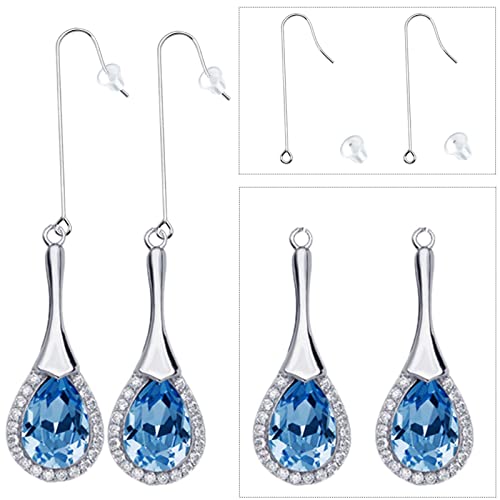 40pcs 2 Sizes Stainless Steel Earring Hooks & Backs, Hypoallergenic, French, Clear, DIY Earring Jewelry Making Supplies - color: Golden&Silver