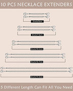OHINGLT Necklace Extender 10Pcs Chain Extenders for Necklaces Bracelet, Silver Plated Stainless Steel Extension Chain for Women Jewelry Making - color: Necklace Extender 10Pcs Siver