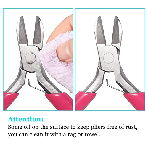 SPEEDWOX Mini Diagonal Pliers, 3" Wire Cutters Small with Pink PVC Handle, Jewelry Pliers for Beading Jewelry Making DIY Craft Hobby Supplies - style: 3" Diagonal Pliers
