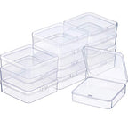 SATINIOR 12 Pack Beads Organizer Box Clear Plastic Beads Storage Containers Box with Hinged Lid for Bracelet Making DIY Jewelry Craft Nail (3.70 x 3.70 x 1.18 Inch) - size: 3.70 x 3.70 x 1.18 Inch