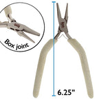 The Beadsmith Concave (Hollow)/Round Nose Pliers – Wire Elements Series – 6.25” (159mm) – Steel Jaws & Double-Leaf Springs – European Design & Quality – Tool for Looping, Bending & Jewelry Making