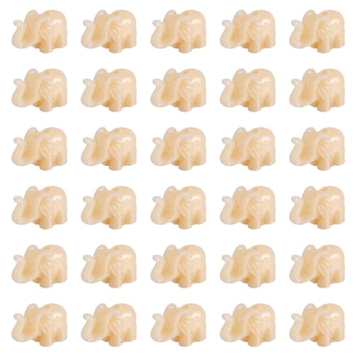 Craftdady 200Pcs Resin Elephant Spacer Beads Carved Animal Lucky Charm Beads 18x12mm for Jewelry Craft Making (Beige) - color: Beige Elephant