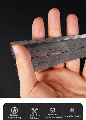 40PCS Stainless Steel Spring Wire – 15.7" (40cm) Long, 0.4mm Diameter, Straight Hard Wire for DIY Crafts, Jewelry Making, Model Building and Repair Projects