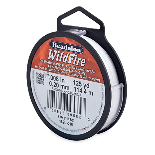Beadalon Wildfire Ultra - Beading Thread, Beading Supplies for Crafters, Jewelry Makers, Beaders. Braided Fishing Line - size: 0.008 in / 125 Yd, style: Frost