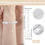 Beebeecraft 1 Box 10Pcs 925 Sterling Silver Chain Extender Necklace Bracelet Extension End Chains with Teardrop Chain Tabs S925 Stamp for Jewellery Making - color: Silver