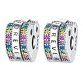 Spacer Stopper Beads for Bracelets & Necklaces, 925 Sterling Silver Beads | Smooth & Pave Cubic Zirconia (White, Blue, 18K Gold Plated) | Anti-Slide Separator Charms S925 Women Jewelry - color: 2Pcs Forever Stopper