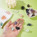 SUPERFINDINGS 50Pcs 10 Colors Natural Crystal Stone Pendant 4cm/1.6" Chakra Crystal Stone Charm Silver Plated Wire Wrapped Quartz Gemstone Charms Irregular Gemstone Charm for DIY Jewelry Making Crafts