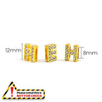 AUEAR, 26 Pack Gold A-Z 8mm Full Rhinestone Slide Charms Crystal Alphabet Letter Alloy for Bracelets Necklace Wristbands DIY Jewelry Making - color: Gold, size: 26 Pack