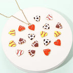 20PCS Sports Charms Enamel Basketball Baseball Pendant Charms for Jewelry Making Rhinestone Ball Game Softball Charms for Necklace Bracelet Earrings DIY Crafts - color: Set 6