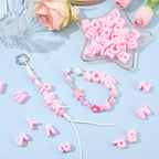52Pcs A to Z Alphabet Shaped Beads Large Pink Letter Beads with Large Hole Acrylic Opaque 26 Capital Letters Initial Alphabet Bubble Loose Spacer for Keychains Bag Charm Phone Chains Jewelry - style: Style 6