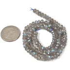 6mm AA Grade Natural Translucent Labradorite Faceted Rondelle Loose Beads 16" 90%+ Flashy Beads - color: AA Labradorite