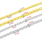 33FT Gold Silver Twisted Cable Chains Stainless Steel Necklace Jewelry Chains Extender Chains Link Bulk for Jewelry Makings - color: Gold, size: Chain Width 2.0mm
