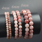 Natural Healing Gemstone Bracelet Handmade Yoga Stretch Elastic Bracelet Stress Relief Crystal Jewelry for Men and Women - color: Angel Quartz(Soothe the mood), size: 6mm
