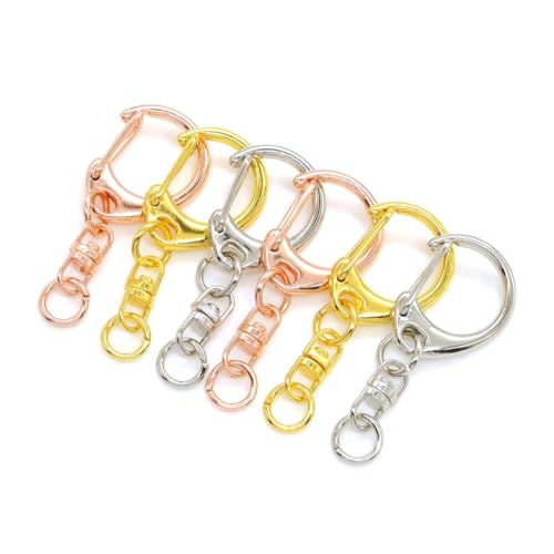 30 Pcs 3 Colors Lobster Claw Clasps Swivel Keychain Clip Keychain Clasp, Lobster Clasp Key for Key Rings Crafting