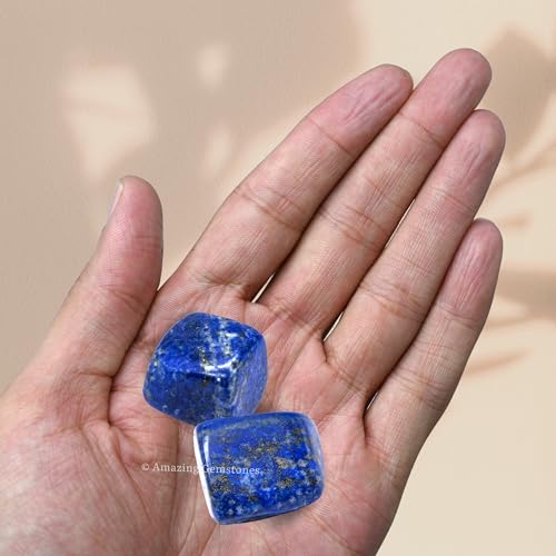 Amazing Gemstone Lapis Lazuli Crystal Tumbled Stones Polished Rocks - Natural Gem Stones for Healing - DIY Crystals for Protection (1 Piece) - color: Lapis Lazuli