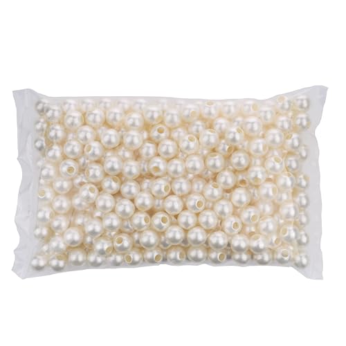 FM FM42 500g/290pcs 16mm Pearls with 6mm Big Hole Ivory Simulated Pearl Beads for Crafts - color: 16mm Pearls with 6mm Hole, 500g/290pcs