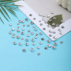 360 Pcs Flower Spacer Beads, 10 Styles Bead Caps Alloy Floral Metal End Cap Silver Vintage Spacers Jewelry Spacers for DIY Bracelet Necklace Earrings Jewelry Making