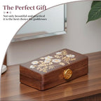 Travel Jewelry Case Small Wood Jewelry Organizer Jewelry Box for Women (Nut-Brown Print) - color: Nut-Brown Print