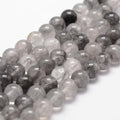 45Pcs Natural Cloudy Quartz Beads 8mm Round Natural Gemstone Beads Smooth Loose Spacer Bead for DIY Craft Bracelet Necklace Earrings Jewelry Making Supplies - color: Natural Cloudy Quartz