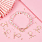 Beebeecraft 1 Box 10Pcs Toggle Clasp 18K Gold Plated Smooth Ring T-bar Closure End Clasps Connector Sets with 20Pcs Open Jump Rings for DIY Jewellery Making Necklace Bracelet - color: #6 10 sets