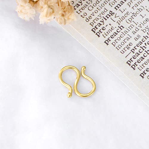 10K Gold Clasp Double Lobster Clasp Necklace Extender Clasp Bracelet Extension Connector for DIY Necklace Bracelet Jewelry Making(Style 2) - size: style 2