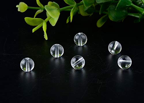 Natural Stone Beads 100pcs 8mm White Clear Crystal Quartz Round Stone Beading Loose Gemstone Hole 1mm DIY Smooth Beads for Bracelet Necklace Earrings Jewelry Making (Clear Crystal Quartz White, 8mm) - color: Clear Crystal Quartz White, size: 8mm