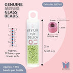 Miyuki Delica Seed Beads – Size 11/0 (1.6 mm), DB0169, Opaque Chartreuse AB, 7.2 g, Approx. 1440 Beads, Made in Japan - color: DB0169 - Opaque Chartreuse AB