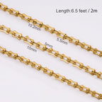 SMYHTGLIF 6.5 Feet Gold Unsoldered Bone Jewelry Making Chain Bulk Stainless Steel Craft Chain Spool for Jewelry Making - color: Bone Gold