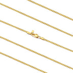 FaithHeart Mens Black/Silver/Gold Stainless Steel Flat Box Link Chain Necklace, Stylish 2/4/6/8mm Width Box Chains Necklaces for Men Non Tarnish Hip Hop Chain Jewelry Gifts,14"-30" Length - color: 2mm Width-Gold, size: 18 Inches Length