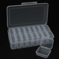 Clear Plastic Organizer Box 18 Pack-Multi Sized Containers with Lids for Beads,Crafts,Small Items,Stackable,Clear Storage Solution Home and Office Organization,Craft Supply,Bead Storage - size: 18 Pieces Mixed Set