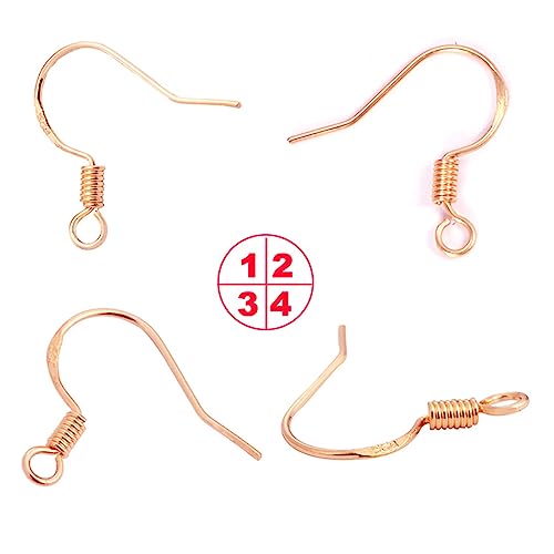 Rose Gold Earring Hooks, 240Pcs Earrings Making Kit with Hypoallergenic Ear Hooks, Jump Rings and Clear Rubber Earring Backs for DIY Jewelry Making - color: Small Rose Gold