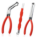3PCS Professional Electrical Disconnect Pliers, Automotive Electrical Connector Separator Removal Tool Kit for Wiring Harness, 60° & Straight Terminal Release Pliers for Car Truck SUV