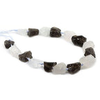 Natural White & Smoky Quartz Crystal Nugget Raw Graduated Beads Strand 2mm Hole Drilled - color: White & Smoky Quartz