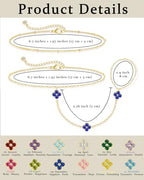 Gold Hand Chain Bracelets for Women Trendy Dainty Birthstone Clover Charm Ring Bracelet Hand Chain Set Non Tarnish 14K Gold Plated Stackable Finger Bracelets for Women Birthday Jewelry Gifts - color: 09. September(Sapphire)