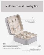 VLANDO Travel Jewelry Box, Small Jewelry Travel Organizer Case for Girls Women - Grey - color: I.Grey