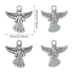 Honbay 60PCS Antique Silver Angel Pendants Guardian Charms Alloy Religious Pendant Cute Tiny Beads for Keychains Earrings Bracelets Necklaces Jewelry Making and DIY Crafts - size: Small (Pack of 2)