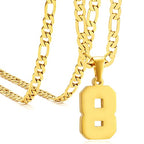 Personalized Jersey Number Necklaces for Mens,Athletes Stainless Steel Sport Number Pendant Chain for Mens Baseball/Basketball/Football Team Inspiration Jewelry with Gifts - color: Gold, style: 8 Gold