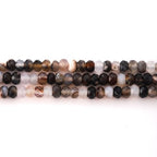 Faceted 4x6mm Natural Coffee Agate Stone Rondelle Spacer Gemstone Beads Loose Semi Gemstone Beads for Jewelry Making - color: Coffee Agate