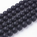 45Pcs Natural Black Agate Bead 8mm Round Natural Gemstone Beads Frosted Spacer Loose Bead for DIY Craft Bracelet Necklace Earrings Jewelry Making Supplies - color: Natural Black Agate-Frosted