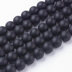 45Pcs Natural Black Agate Bead 8mm Round Natural Gemstone Beads Frosted Spacer Loose Bead for DIY Craft Bracelet Necklace Earrings Jewelry Making Supplies - color: Natural Black Agate-Frosted