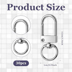JJUNW 30 Pcs Metal Lobster Claw Clasp, Swivel Snap Key Chain Clip Hooks, Keychain Hooks for Keychain Making DIY Crafts Lanyard Making Pet Collar(Silver) - color: Silver