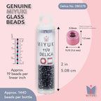 Miyuki Delica Seed Beads – Size 11/0 (1.6 mm), DB0278, Lined Dark Blue Luster, 7.2 g, Approx. 1440 Beads, Made in Japan - color: DB0278 - Lined Dark Blue Luster