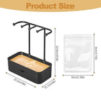 WCHOSOZH Jewelry Organizer Stand, 2-Tier Necklaces Holder with Wooden Tray and 5 Storage Hooks, Earring Holder with 5 Pcs Jewelry Bags for Bracelet,Chains,Rings,Earrings,Keys Watches (Black) - color: Upgraded Black
