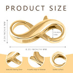 925 Sterling Silver Gold Necklace Extender,Lobster Claw Clasp for Necklaces,Bracelets,14K Gold Plated Chain Extenders and Jewelry Closures for DIY Repair(0.55"x0.24",Gold,1P)