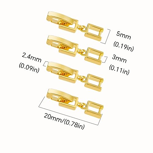 Gold Necklace Bracelet Extender for Women, 4pcs Foldover Extension Jewelry Clasps for Jewelry Making - color: Gold