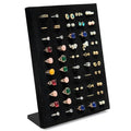 Homeanda Ring Display Tray - 50 Slot L-Shaped Velvet Jewelry Display for Earrings and Rings (Black) - style: A.L-Shaped-Black