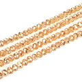 500pcs Czech Faceted Rondelle Crystal Glass Loose Beads 4mm Small Tiny Spacer Bulk Golden Shadow for DIY Craft Jewelry Making CCR428 - color: Golden Shadow, size: 4mm (0.16") - 500pcs