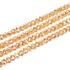 500pcs Czech Faceted Rondelle Crystal Glass Loose Beads 4mm Small Tiny Spacer Bulk Golden Shadow for DIY Craft Jewelry Making CCR428 - color: Golden Shadow, size: 4mm (0.16") - 500pcs